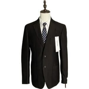 Calvin Klein Men's 42 Long Sport Coat Slim Fit Brown Herringbone Wool NEW